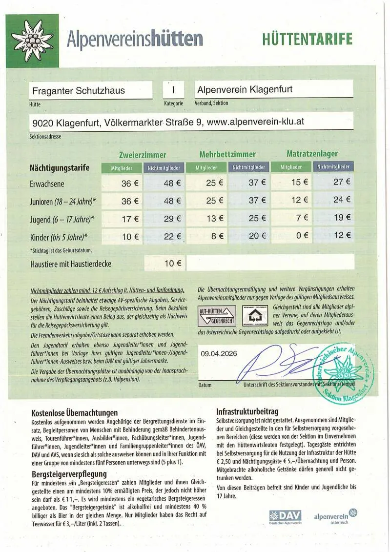 Fraganter Schutzhaus in Innerfragant, Kärnten